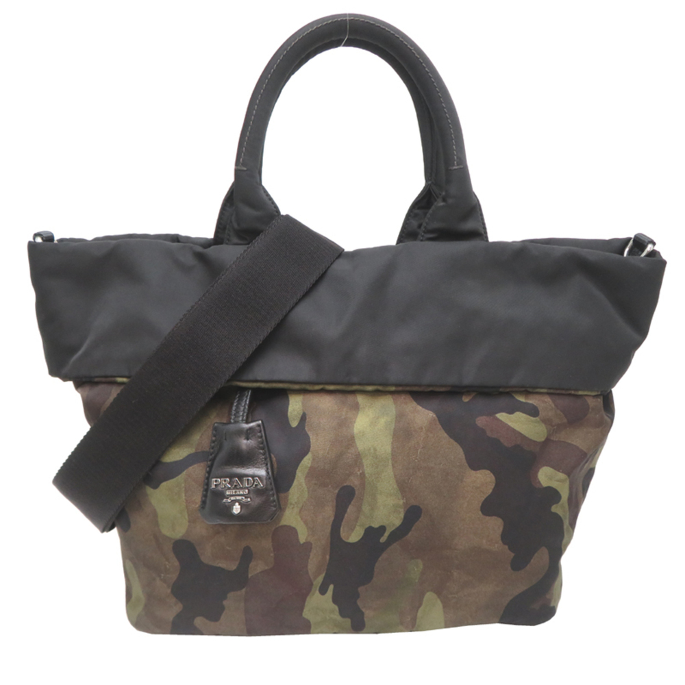Prada 2-way bag, women's handbag, BR4521, nylon, camouflage.